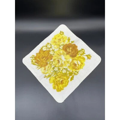 Trapo de lavado de paño vintage amarillo repollo rosa Martex EE. UU. lino de baño dorado años 70 Foto 1 de 4