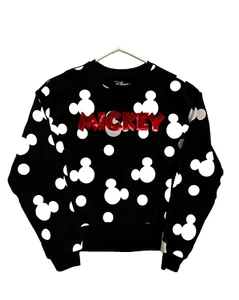 Disney Sweatshirt Girls Size Medium 7 to 9 Red Sequin Mickey Mouse Black White - Picture 1 of 7