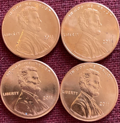 2011-P LINCOLN Shield CENT. BU from BANK  ROLL. Lot Of Four Cover