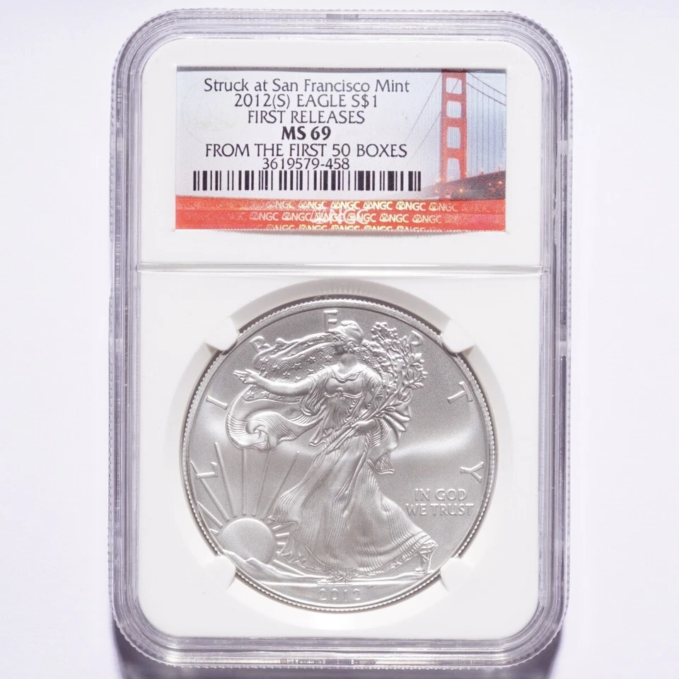 2012(S) Silver American Eagle NGC MS69 First Releases - Image 1 of 2