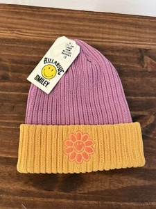 BILLABONG X SMILEY BRAND NEW LADIES KNIT BEANIE Purple - Picture 1 of 4