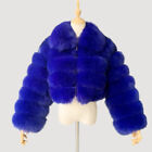 Damska zimowa luksusowa puszyste sztuczne futro płaszcz kurtka krótki kardigan ciepły zamek outwear