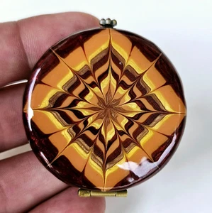 Vintage Jay Strongwater Enamel Hand Painted Powder Mirror Compact Box 1111 - Picture 1 of 18