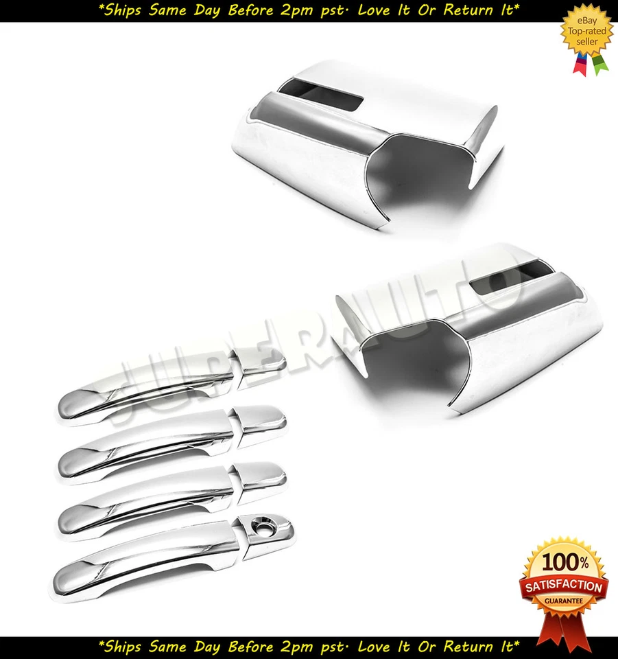 PARA GMC ACADIA 2007-2015 CROMO 4 PUERTAS MANIJAS + CUBIERTAS ESPEJOS 2010 2011 2012 2013 14 Foto 1 de 2