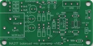 NEW VERSION v1.02 KMTech INA217 Balanced Microphone Preamplifier PCB DIY - Picture 1 of 2