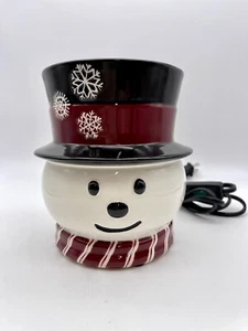 Yankee Candle Ceramic Snowman Wax Warmer Model SPW-27 Snowflake Top Hat 7" - Picture 1 of 6