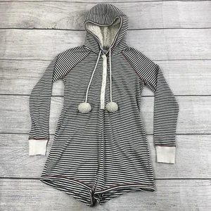 Mameluco con capucha Henley a rayas talla grande térmico para dormir Abercrombie & Fitch para mujer - Imagen 1 de 7