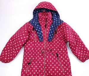 Vtg Obermeyer Girls Sz 14 Red Floral Ski Snow Jacket Coat Parka - Picture 1 of 7