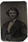 Ca: 1870-80 Bust Portrait of a Victorian Man Wearing Jacket and Tie Tintype
