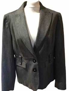 Ladies BHS “W” Grey Lined Blazer/Jacket Faux Belt £ Pockets U.K. 16 BNWOTS - Picture 1 of 6