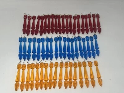 57 PRISMAS COLGANTES COLGANTES DE PLÁSTICO ACRÍLICO VINTAGE 3,5 pulgadas de largo Foto 1 de 4