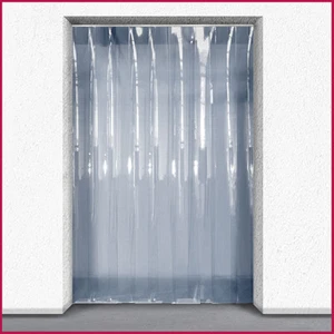 Anti-Bacterial PVC Strip Curtain - 2m (w) x 2m (d) - 200mm x 2mm Strip - Picture 1 of 6
