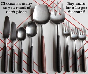 Choose Your Japan Pieces of Lauffer Palisander Stainless Steel Rosewood Flatware - Picture 1 of 28