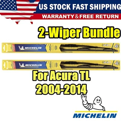 For ACURA TL (2004-2014) - Direct Fit Pair FRONT 2x Michelin Wiper Blades Set Foto 1 de 4