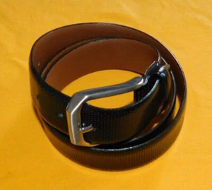 JOHNSTON & MURPHY MADE IN ITALY BLACK GENUINE LEATHER BELT SIZE 38/95cm.. - Imagen 1 de 6
