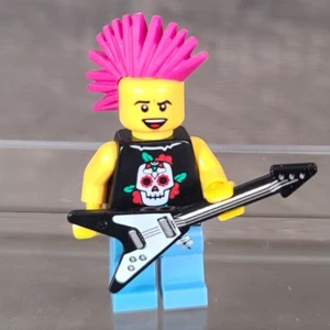 Lego Punk Rocker Collectible Minifigure Series 4 CMF Complete w/ Guitar - Picture 1 of 5