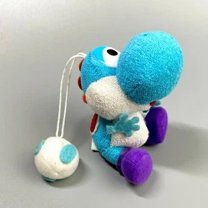 Sehr seltene 1998 Super Mario Blue Yoshi Ei Plüschpuppe 4 Zoll Bandai Nintendo - Bild 1 von 10