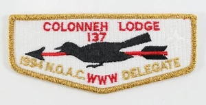 1994 NOAC Delegate Colonneh 137 WWW OA Order Arrow Boy Scout BSA Pocket Patch - Picture 1 of 4