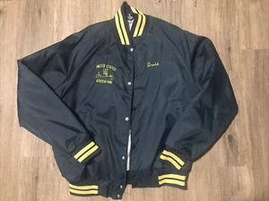 Vintage ASW blaue Bomberjacke USS LT 758 Größe Medium - Bild 1 von 8