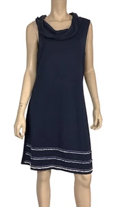 π» ** REGATTA SIZE 12 NAVY COWL NECK JERSEY SHIFT DRESS - Picture 1 of 10