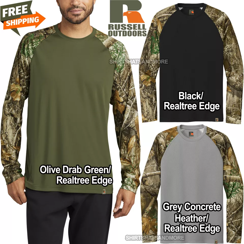 Mens Realtree Edge Colorblock Camo Mostuire Wicking Dri Fit Long Sleeve T-Shirt - Image 1 of 1