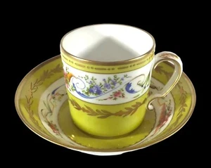 Limoges Litron Sevres Style Cup & Saucer Raynaud & Co Reissue Of “Pallambier” - Picture 1 of 8
