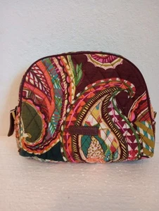 Vera Bradley Medium PVC Lined Zip Cosmetic Makeup Bag Heirloom Paisley Pouch - Picture 1 of 7