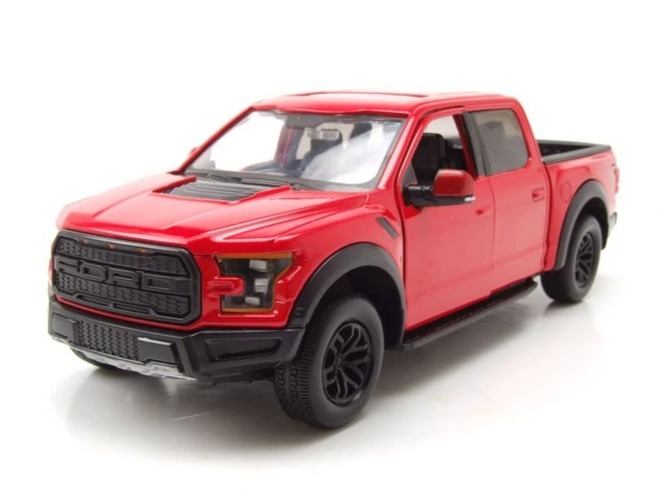 Ford F-150 Raptor Pick Up 2017 Rosso Modellino Auto 1:27 MotorMax - Immagine 1 di 4