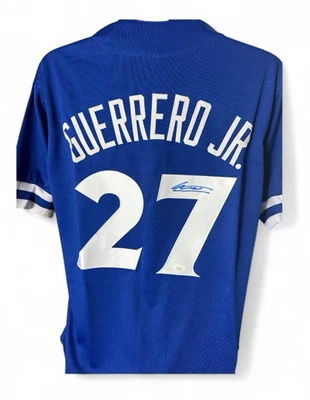 Vladimir Guerrero Jr Autographed signed Toronto Jersey JSA COA - Image 1 of 3
