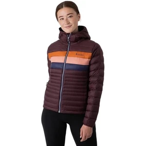 COTOPAXI Fuego Down Hooded Jacket Wine Stripes Puffer Long Sleeves Women's XS - Picture 1 of 16