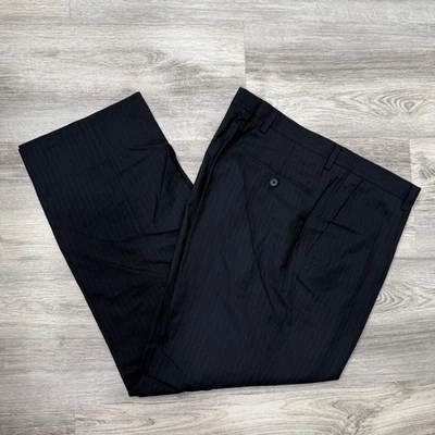 Pantalones de vestir Alfani para hombre a rayas mezcla de lana plisados frente carrera negocios Foto 1 de 4