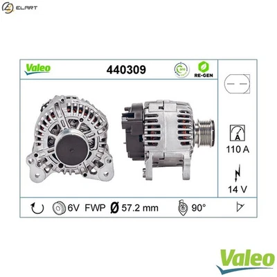 ALTERNATOR 440309 FOR SKODA VW SEAT IBIZA/IV/Mk/ST/SC CFWA 1.2L 3cyl ROOMSTER - Image 1 of 4