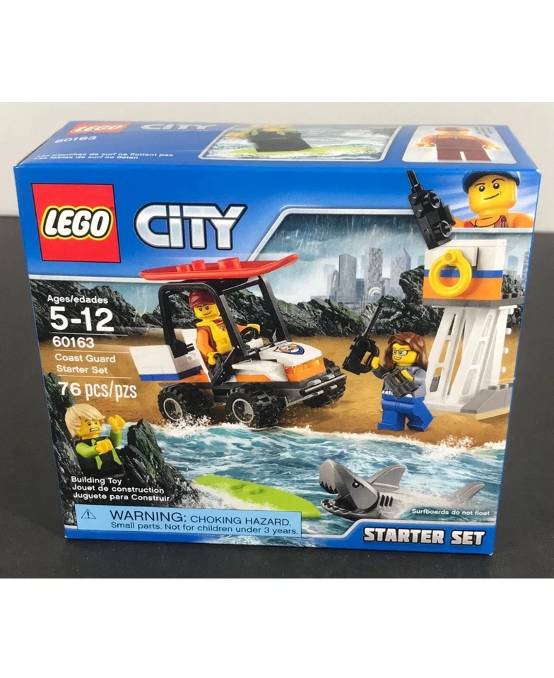 LEGO City COAST GUARD STARTER SET 60163 Shark Surfer ATV SEALED NEW - Image 1 of 1
