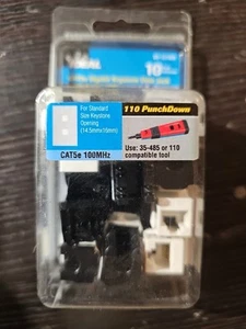 IDEAL 89-751WH CAT5e Gigabit Keystone Data Jack (10 PACK) - Picture 1 of 2