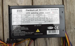 EVO LABS Pentium P4 E-600BR 600 Watt ATX Power Supply Unit PSU - Tested Working - Afbeelding 1 van 7