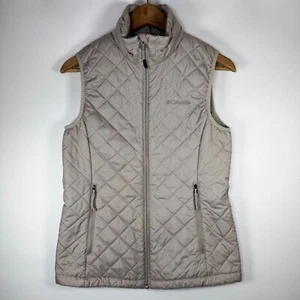 Giubbotto imbottito trapuntato Columbia Omni Heat donna piccolo beige termico full zip - Foto 1 di 17