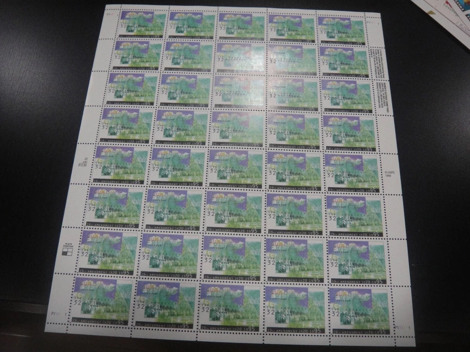 USA 1995 Sc#2980 32c Women's Suffrage sheet of 40 Stamps MNH XF - Image 1 of 1
