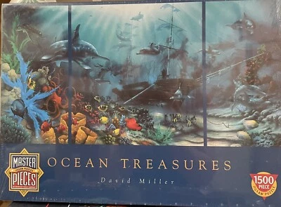 Ocean Treasures David Miller 杰作 1500 件拼图 24x33 全新 — 第 1/4 张图片