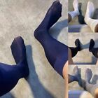 Men's Sheer Mesh Stockings See Through Oil Socks Stretchy Calf (Black)