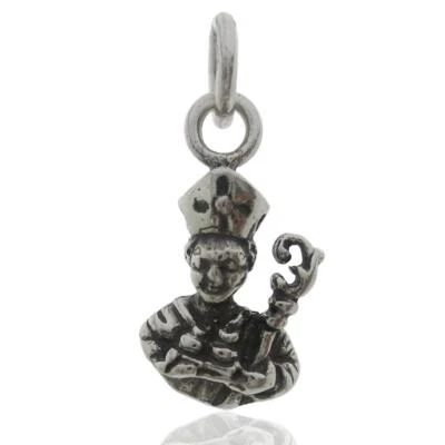 Ciondolo San Gennaro mm 20x11 in argento 925 brunito - Immagine 1 di 2