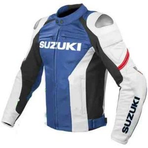 Suzuki GSXR Motorbike/motorcycle Cowhide Leather Jacket - Picture 1 of 4