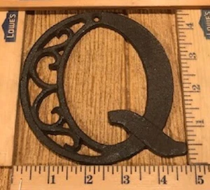 Letter "Q" Ornate Cast Iron Filigree 4 5/8" tall x 4 5/8" wide 0557-Q - Picture 1 of 24