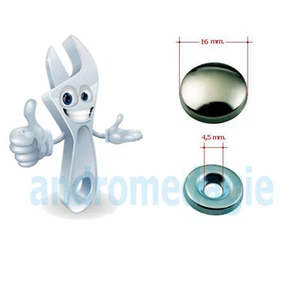 COPRIVITE Ø 16 MM OTTONE NICHELATO 20 PZ Copertura con base in acciaio zincato - Imagen 1 de 2