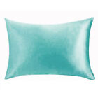 2pcs Silk Pillow Case Waist Cushion Cover Bedding Sofa Pad With Zipper 20''x26''