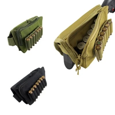 DEPRING Tactical Portable Buttstock Cheek Rest Ammo Pouch Shotgun Rifle Stock Holder US