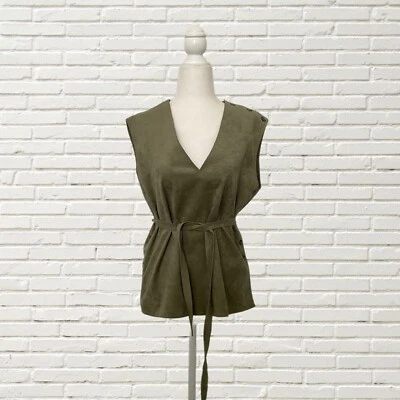 Винтажный 70-х зеленый замшевый Майка подпоясанный запас новый с Ярлыками хиппи богемное - Изображение 1 из 4