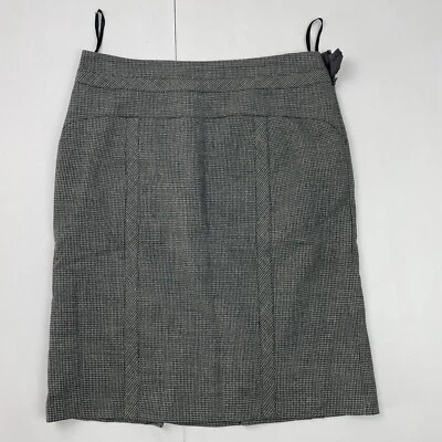 Jasper Conran Falda 14 Gris Midi Mujeres Perros Tooth Check - Imagen 1 de 4