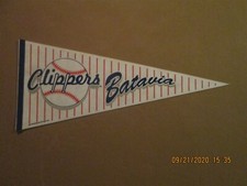 NYPL Batavia Clippers Vintage Defunct Circa 1996 Team Logo Baseball Pennant