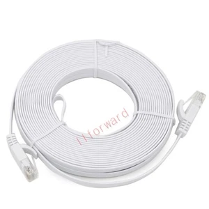 20M 65ft Cat 6 Flat RJ45 Ethernet Rete Internet Lan DSL Router Cavo Xbox Bianco - Foto 1 di 3