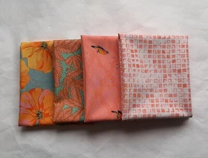 4 Fat Quarters, Pink - Var. Designers FQ 18 x 22 Cotton Quilting Fabric Ver 5 - Picture 1 of 4
